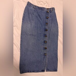 Vivaldi denim Blue Buttoned Pencil Skirt